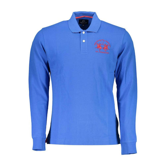 La Martina Elegant Long-Sleeved Polo in Chic Blue La Martina