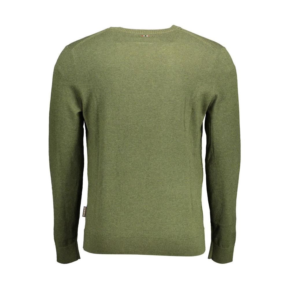 Napapijri Green Cotton Men Sweater Napapijri