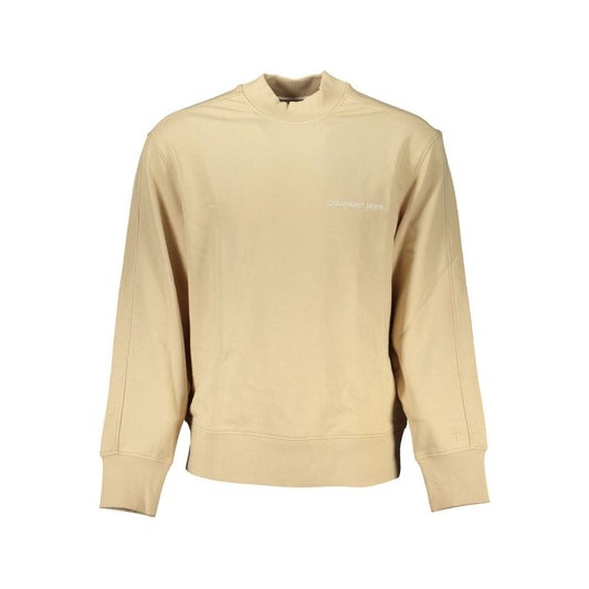 Calvin Klein Beige Crew Neck Logo Sweatshirt Calvin Klein