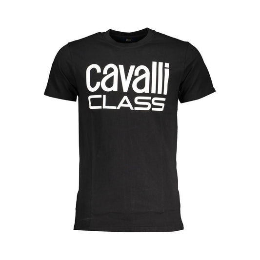 Cavalli Class Black Cotton T-Shirt Cavalli Class