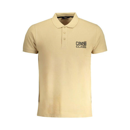 Cavalli Class Beige Cotton Polo Shirt Cavalli Class