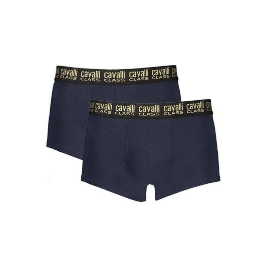 Cavalli Class Blue Cotton Men Boxer Cavalli Class