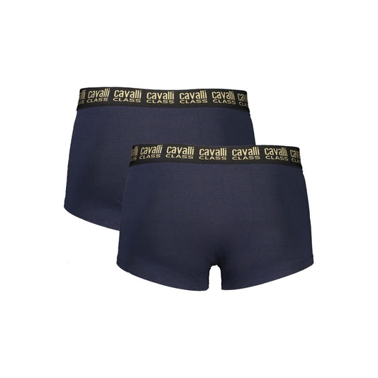 Cavalli Class Blue Cotton Men Boxer Cavalli Class