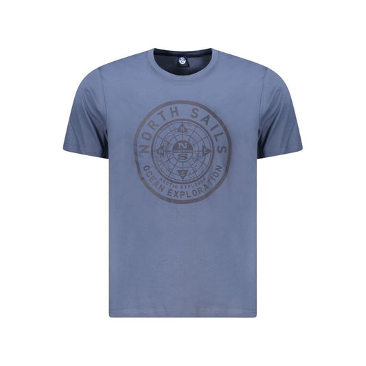 North Sails Blue Cotton Men T-Shirt North Sails