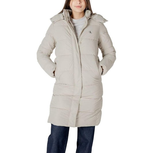 Calvin Klein Jeans Beige Polyester Jackets & Coat Calvin Klein Jeans