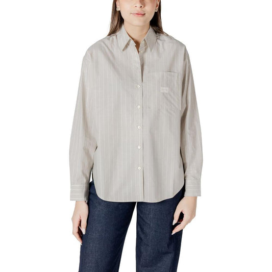 Calvin Klein Jeans Beige Cotton Shirt Calvin Klein Jeans