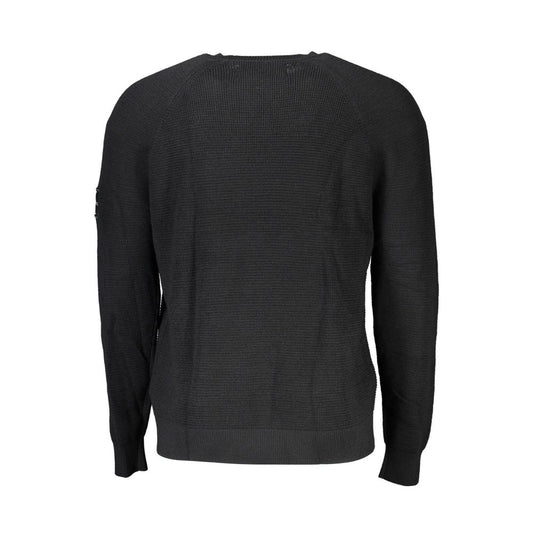 Calvin Klein Elegant Black Wool Sweater - Long Sleeved Crew Neck Calvin Klein