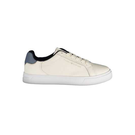 Tommy Hilfiger Beige Leather Women Sneaker Tommy Hilfiger