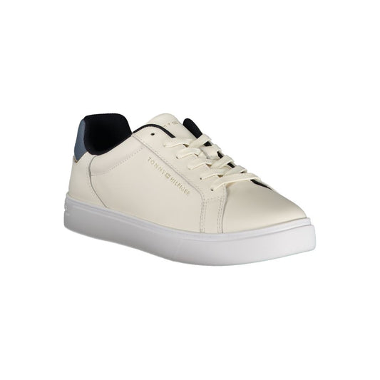 Tommy Hilfiger Beige Leather Women Sneaker Tommy Hilfiger