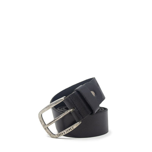 Jack Jones Black Leather Belt Jack Jones