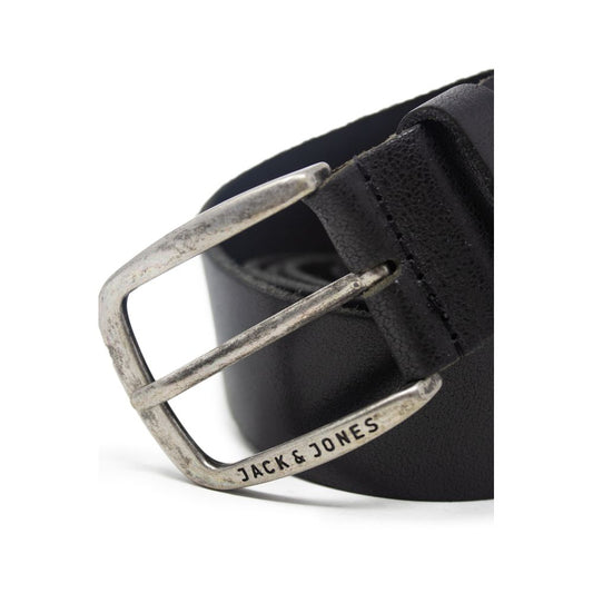 Jack Jones Black Leather Belt Jack Jones