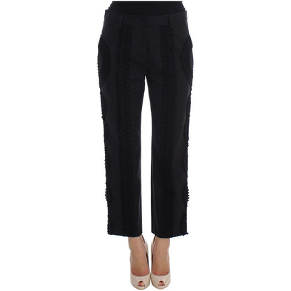 Dolce & Gabbana Black Cotton Stretch Torero Capris Pants Dolce & Gabbana