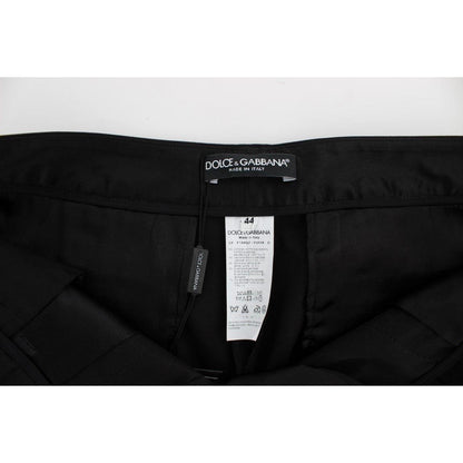 Dolce & Gabbana Black Cotton Stretch Torero Capris Pants Dolce & Gabbana