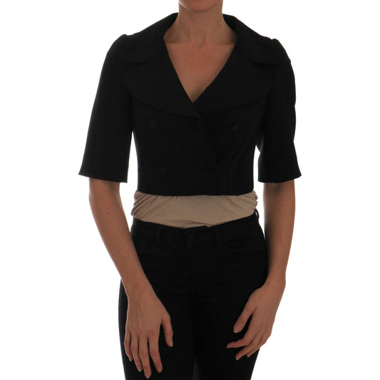 Dolce & Gabbana Black Short Croped Jacket Blazer Dolce & Gabbana