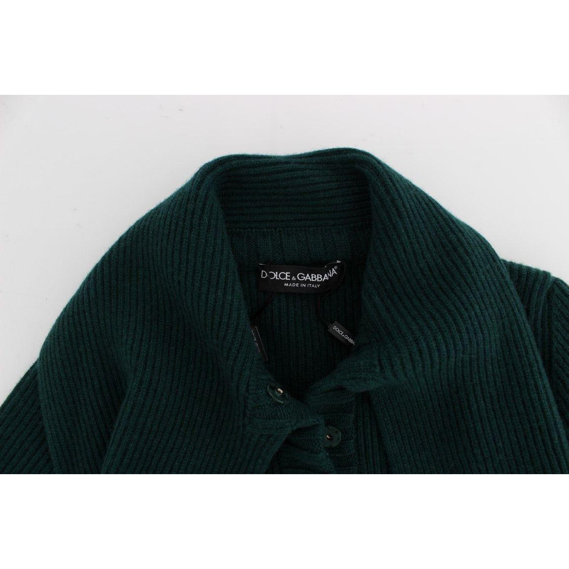 Dolce & Gabbana Elegant Green Cashmere Cardigan Sweater Dolce & Gabbana