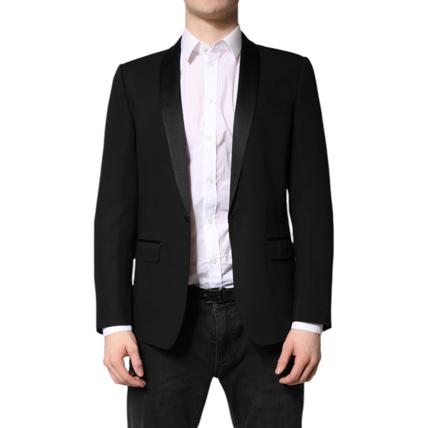 Dolce & Gabbana Black Single Breasted Men Coat MARTINI Blazer Dolce & Gabbana