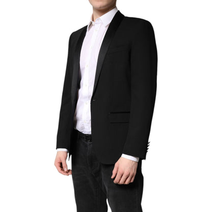 Dolce & Gabbana Black Single Breasted Men Coat MARTINI Blazer Dolce & Gabbana