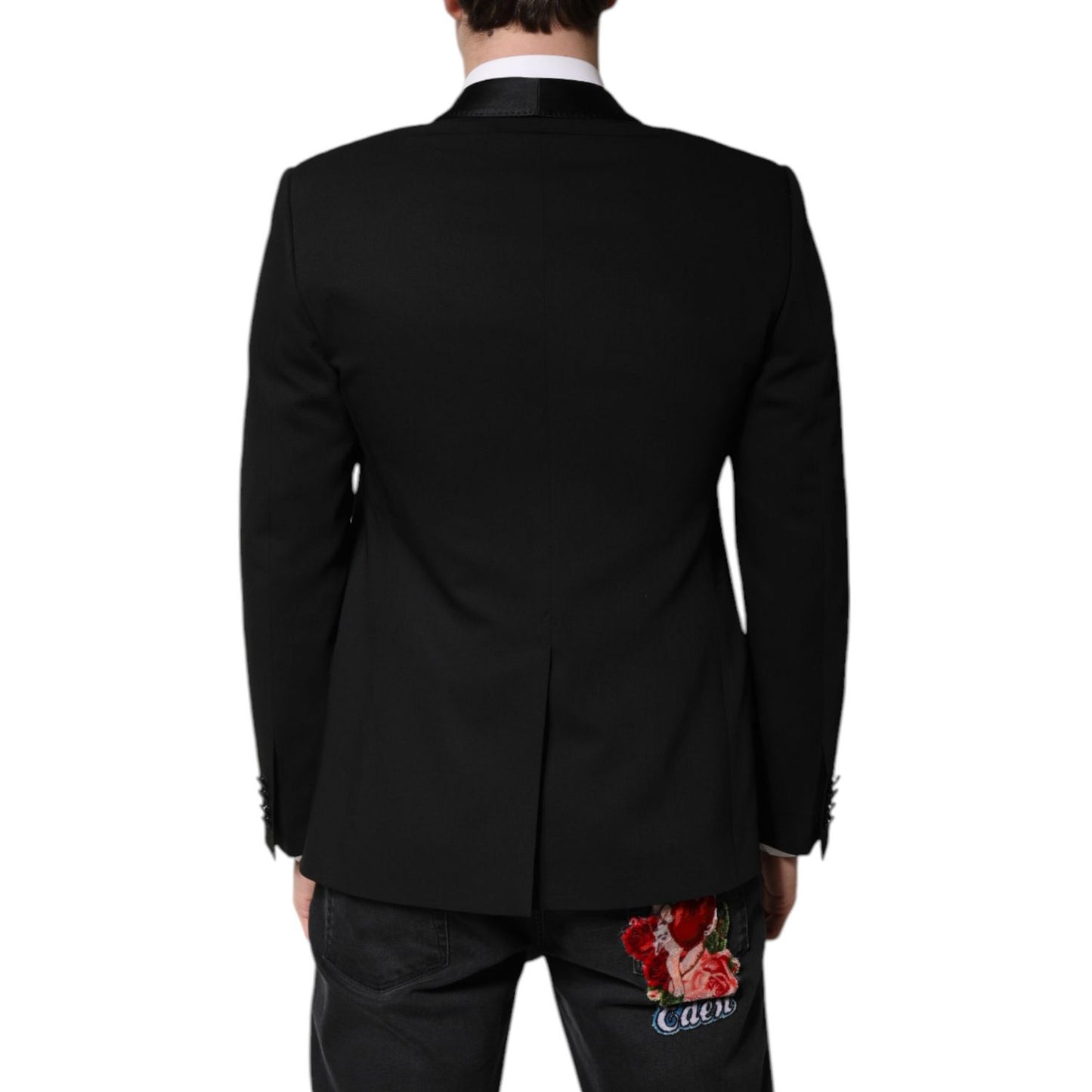 Dolce & Gabbana Black Single Breasted Men Coat MARTINI Blazer Dolce & Gabbana