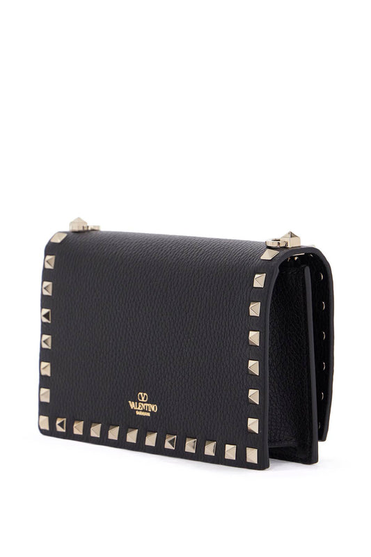 Valentino Garavani mini black leather bag with golden metal studs Shopper Valentino Garavani