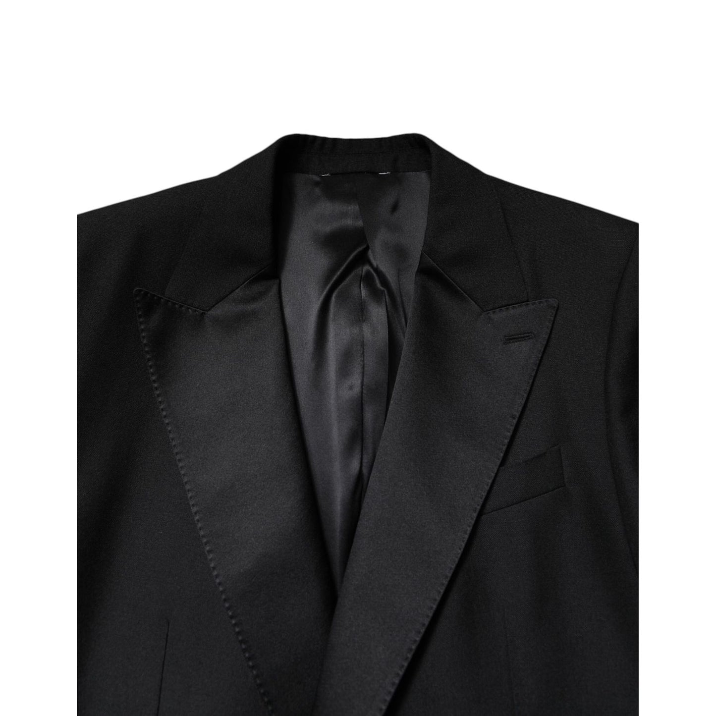 Dolce & Gabbana Black Wool Single Breasted Coat Blazer Dolce & Gabbana