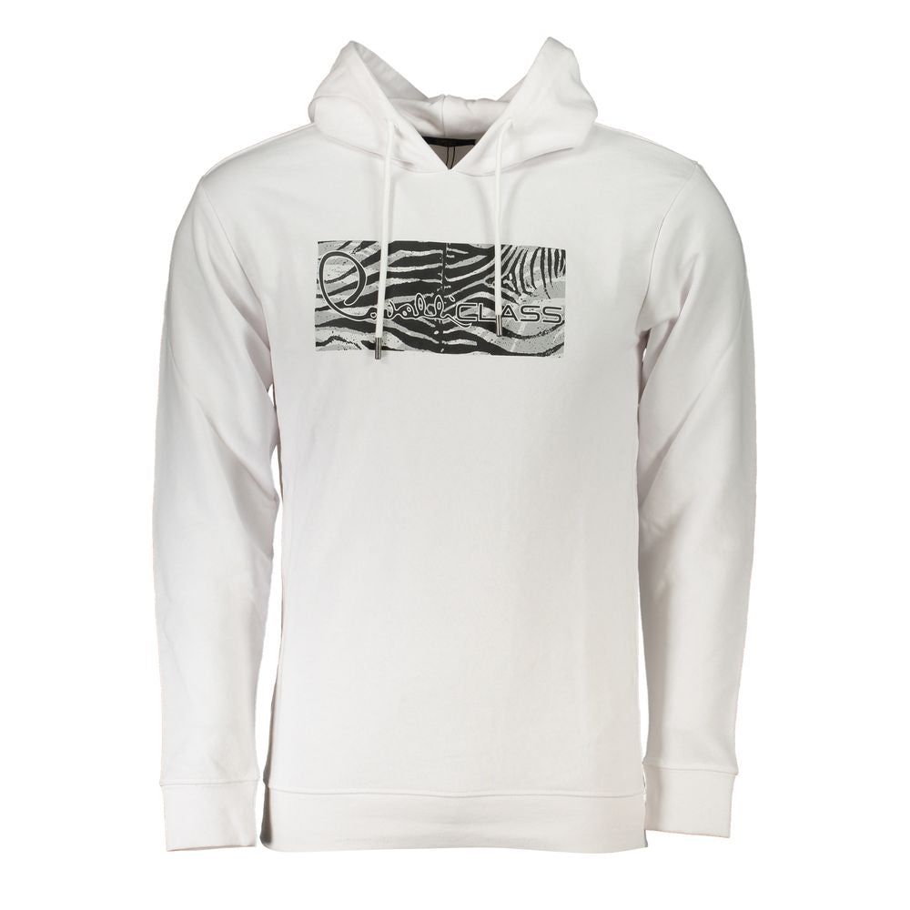 Cavalli Class White Cotton Sweatshirt Cavalli Class