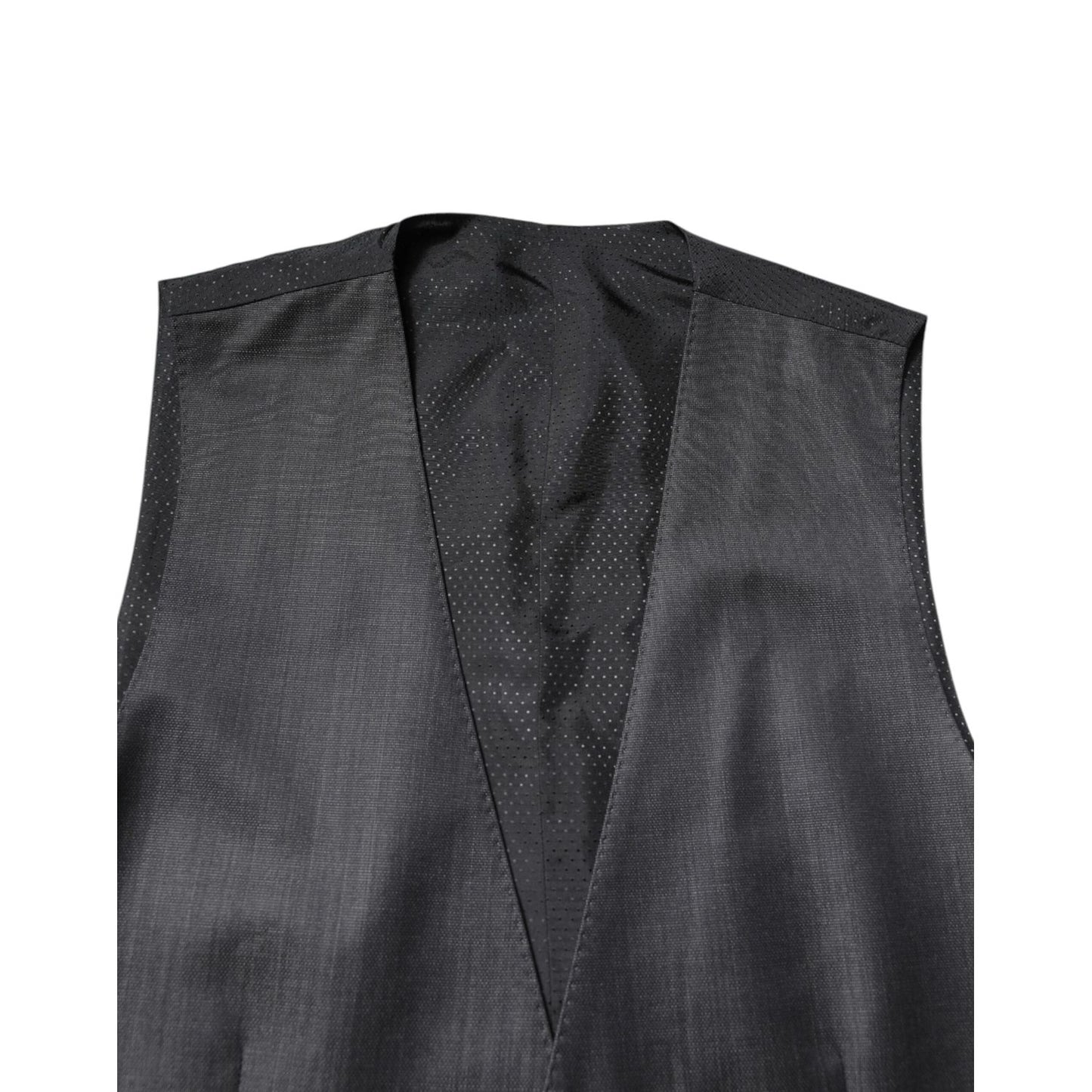 Dolce & Gabbana Black Wool Waistcoat Dress Formal Vest Dolce & Gabbana