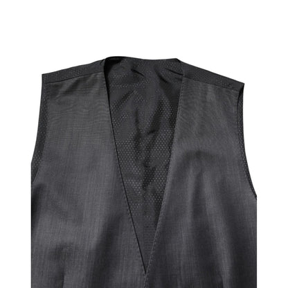 Dolce & Gabbana Black Wool Waistcoat Dress Formal Vest Dolce & Gabbana