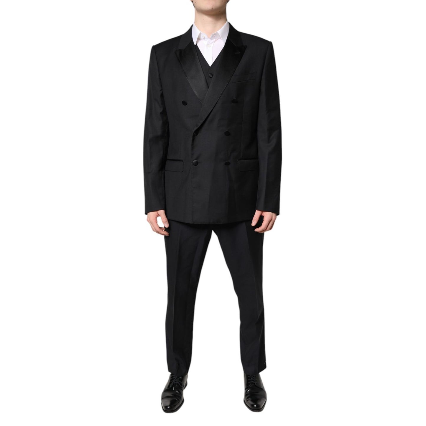 Dolce & Gabbana Black Double Breasted Formal 3 Piece Suit