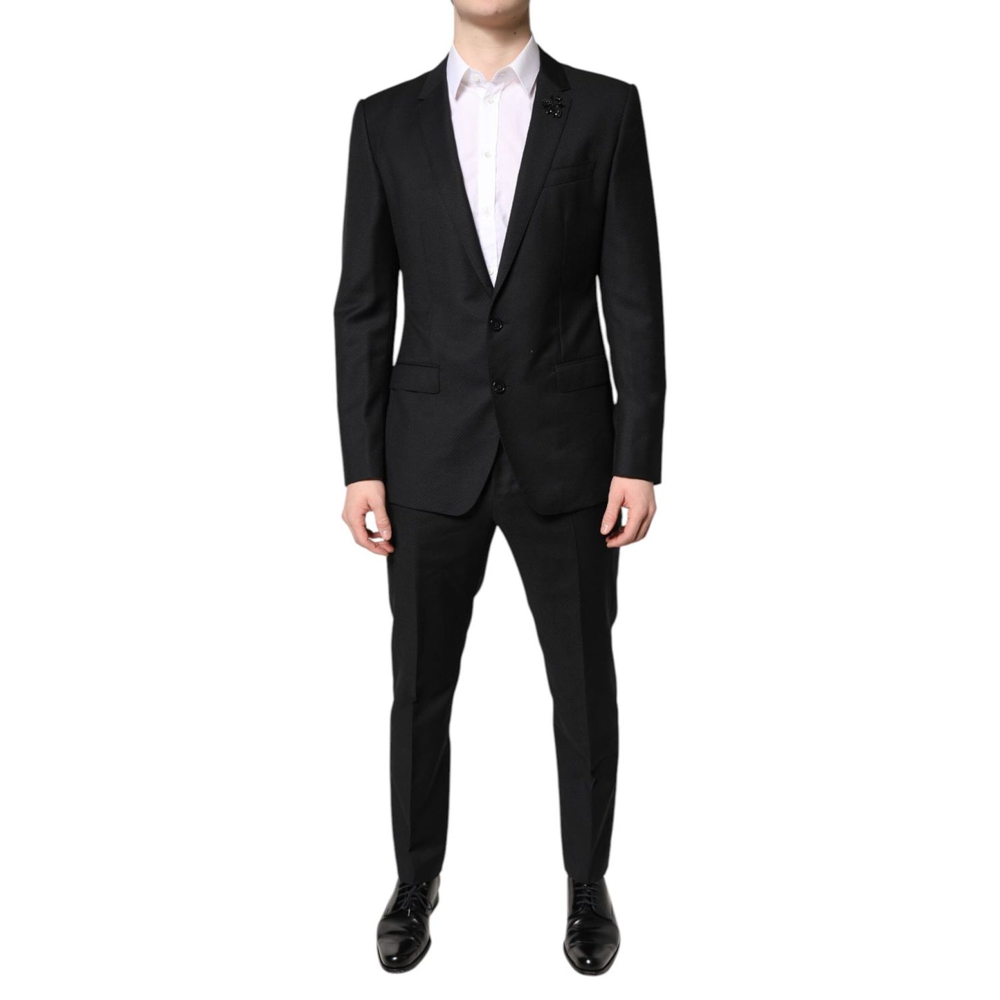 Dolce & Gabbana Black Wool Single Breasted 2 Piece Suit Dolce & Gabbana