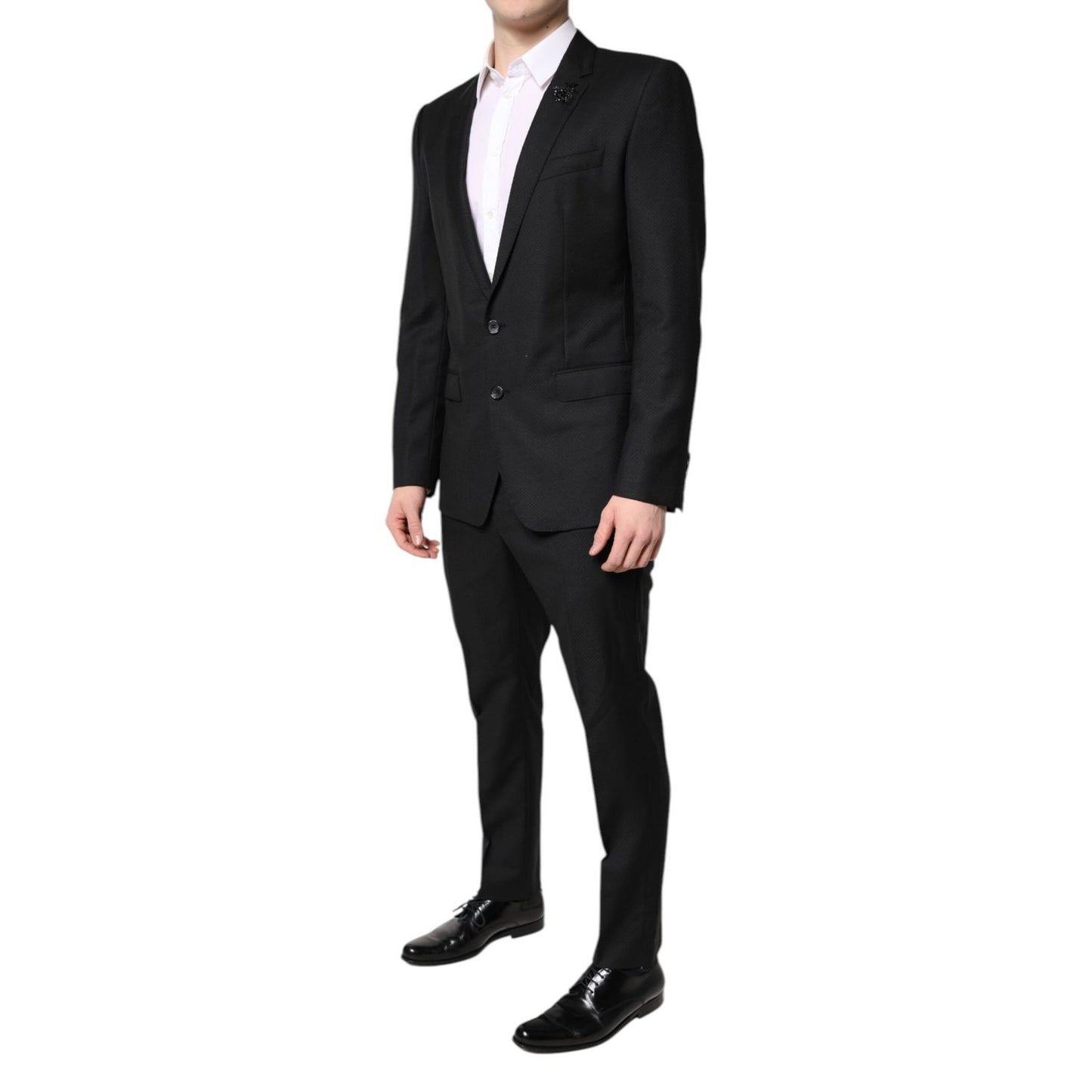 Dolce & Gabbana Black Wool Single Breasted 2 Piece Suit Dolce & Gabbana