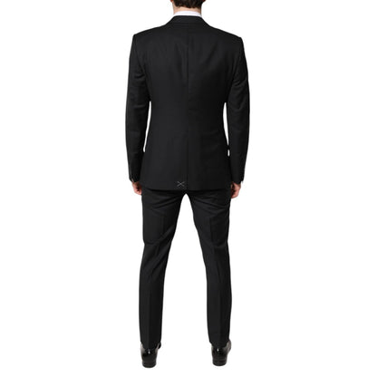 Dolce & Gabbana Black Wool Single Breasted 2 Piece Suit Dolce & Gabbana