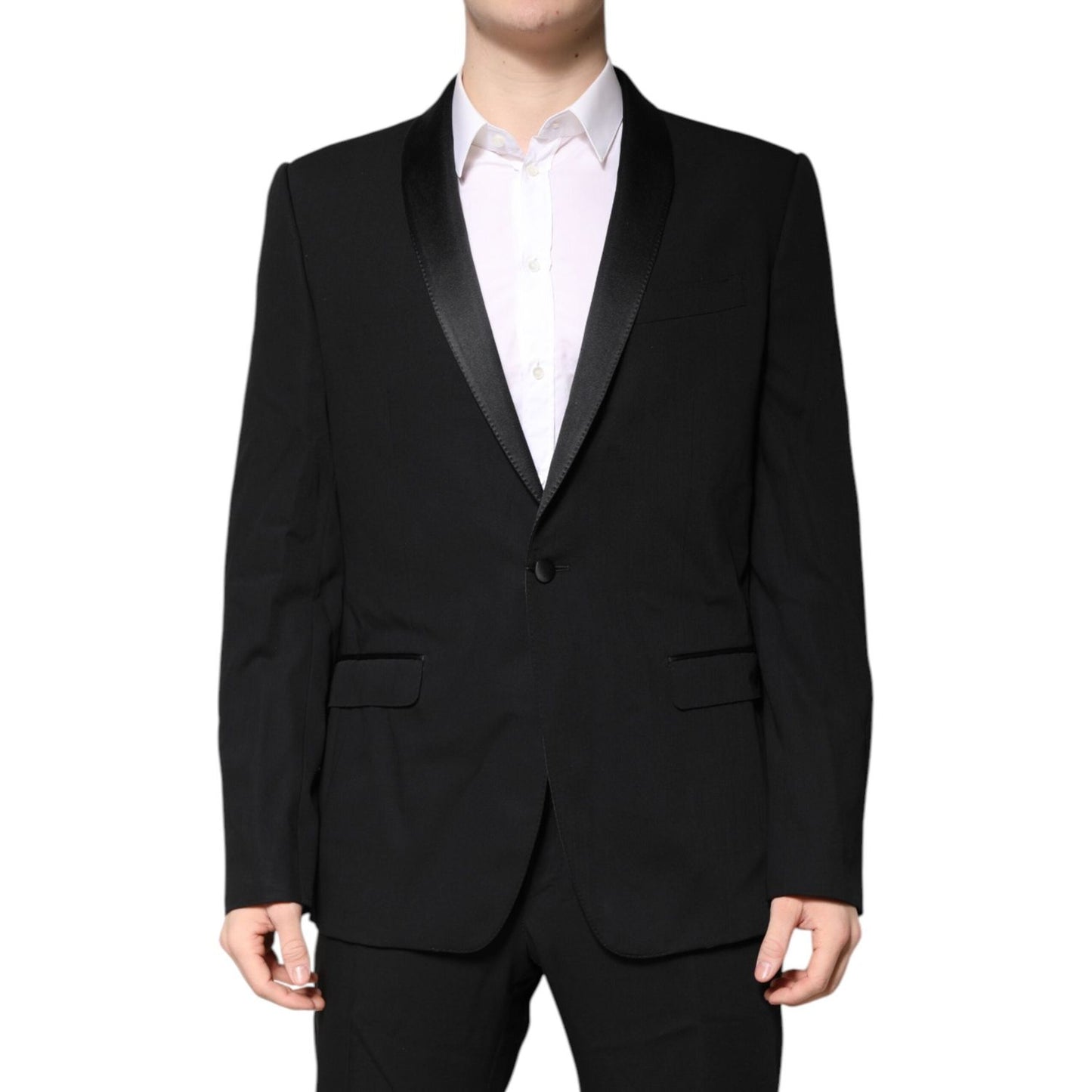 Dolce & Gabbana Black Wool Single Breasted 2 Piece Suit Dolce & Gabbana