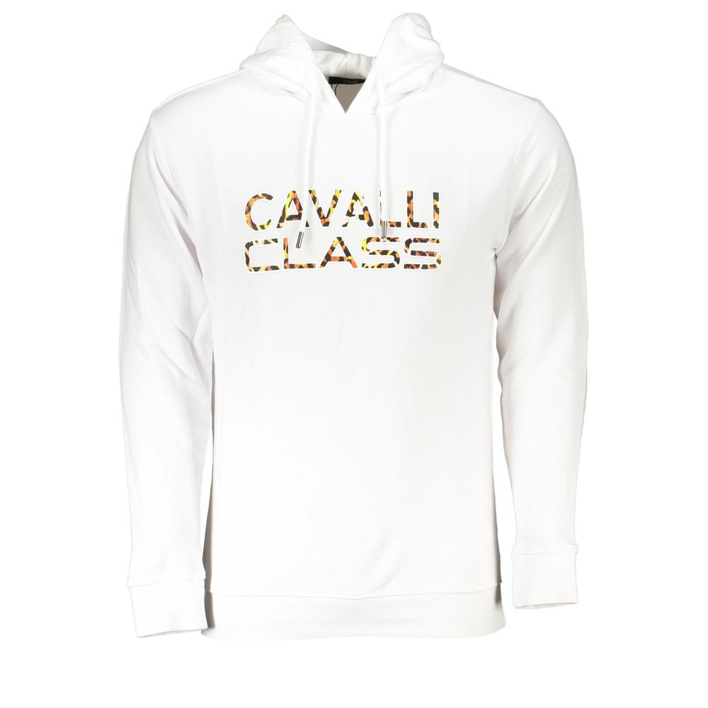 Cavalli Class White Cotton Sweatshirt Cavalli Class