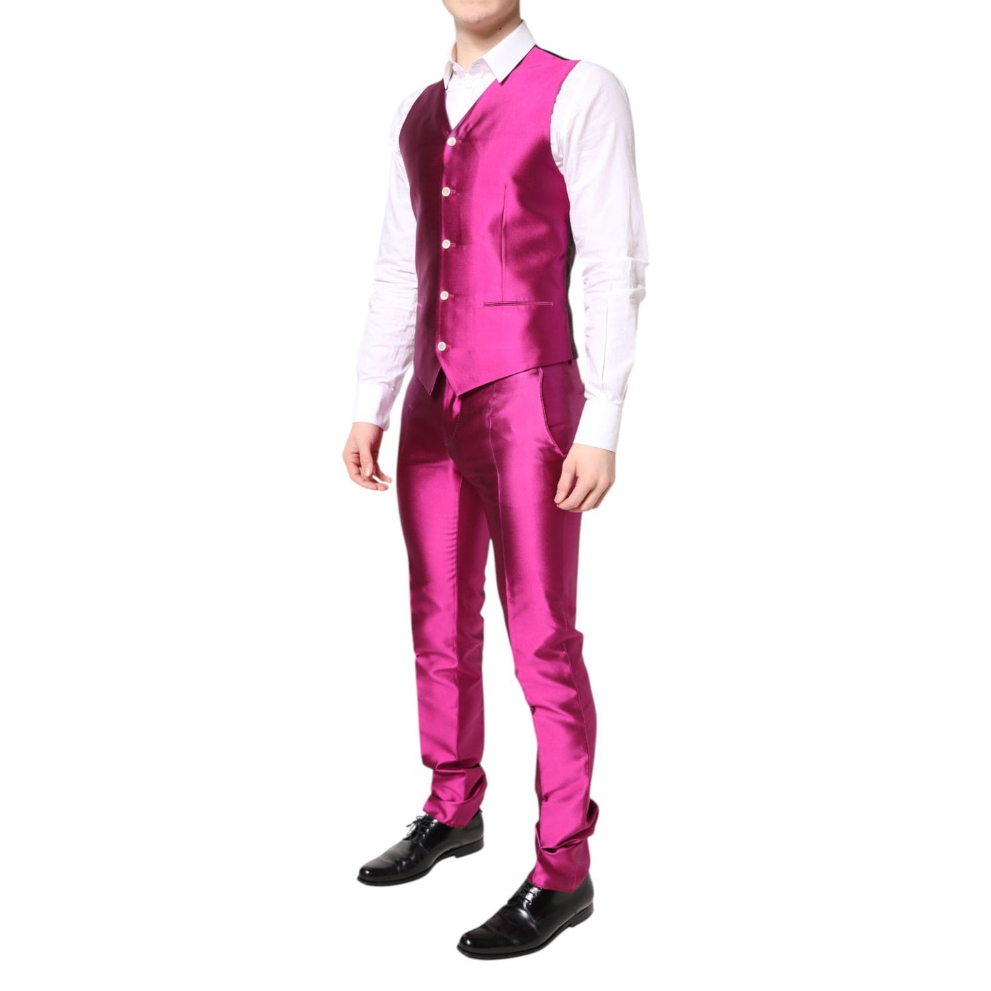 Dolce & Gabbana Pink SICILIA Double Breasted 3 Piece Suit