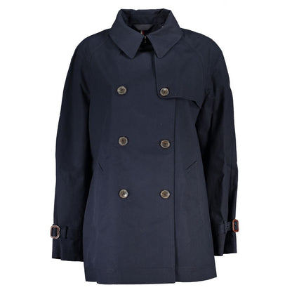 Tommy Hilfiger Blue Cotton Trench Coat Tommy Hilfiger