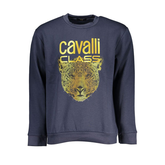 Cavalli Class Blue Cotton Men Sweater