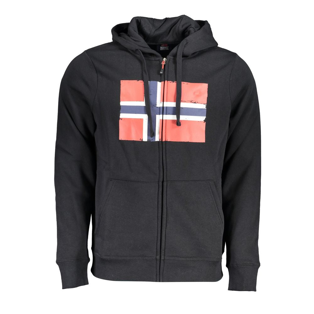 Norway 1963 Black Cotton Men's Hooded Sweatshirt