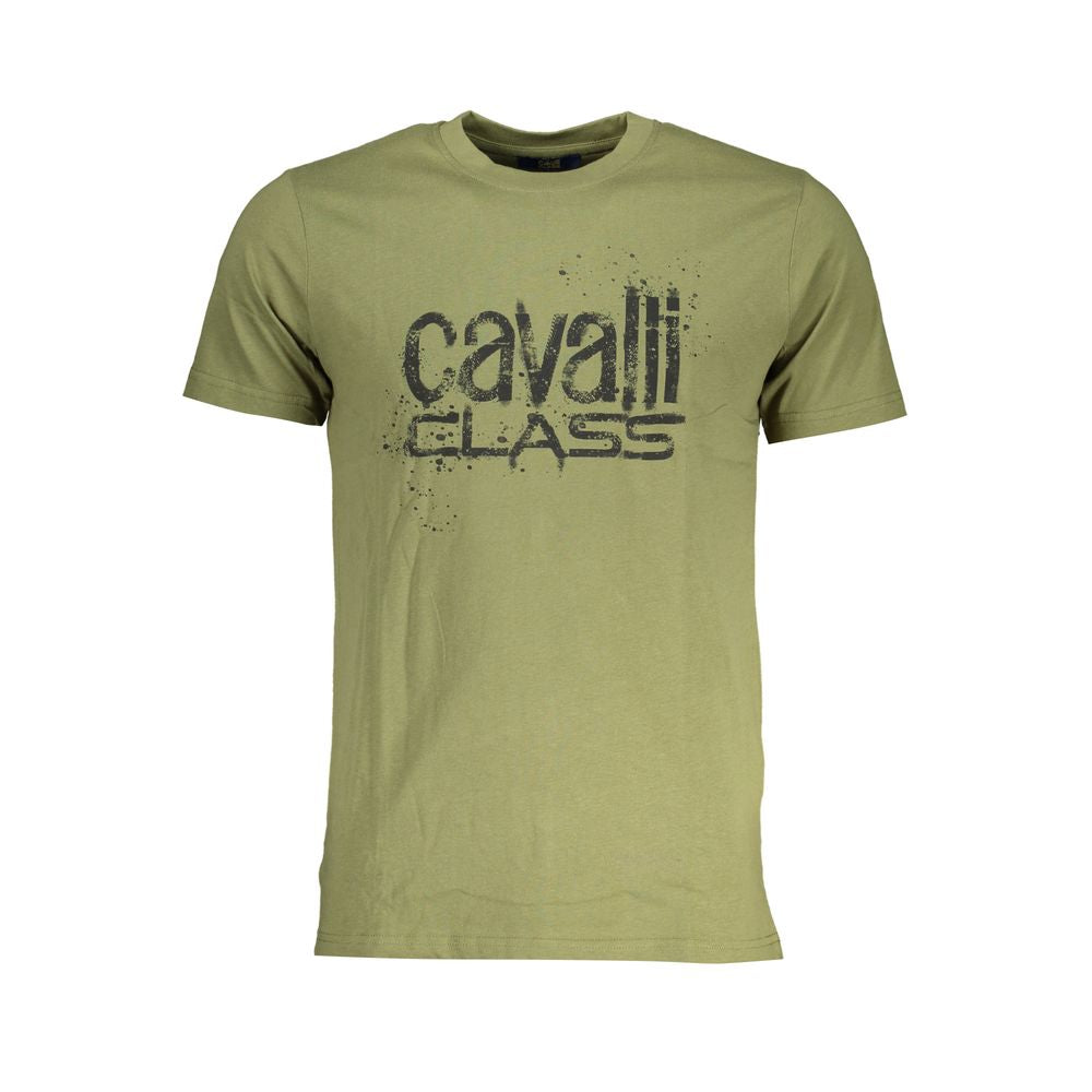 Cavalli Class Green Cotton T-Shirt Cavalli Class