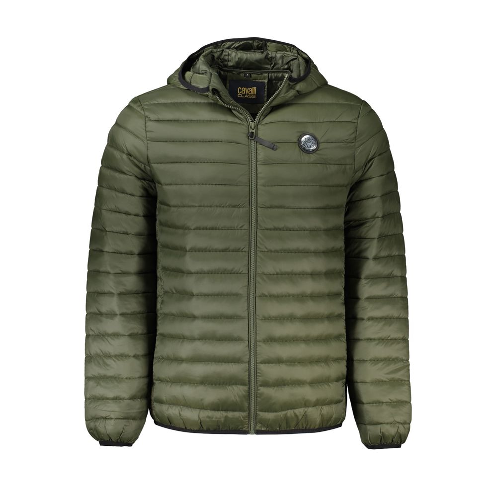 Cavalli Class Green Polyamide Full-Length Jacket Cavalli Class