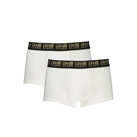 Cavalli Class White Cotton Boxers Cavalli Class