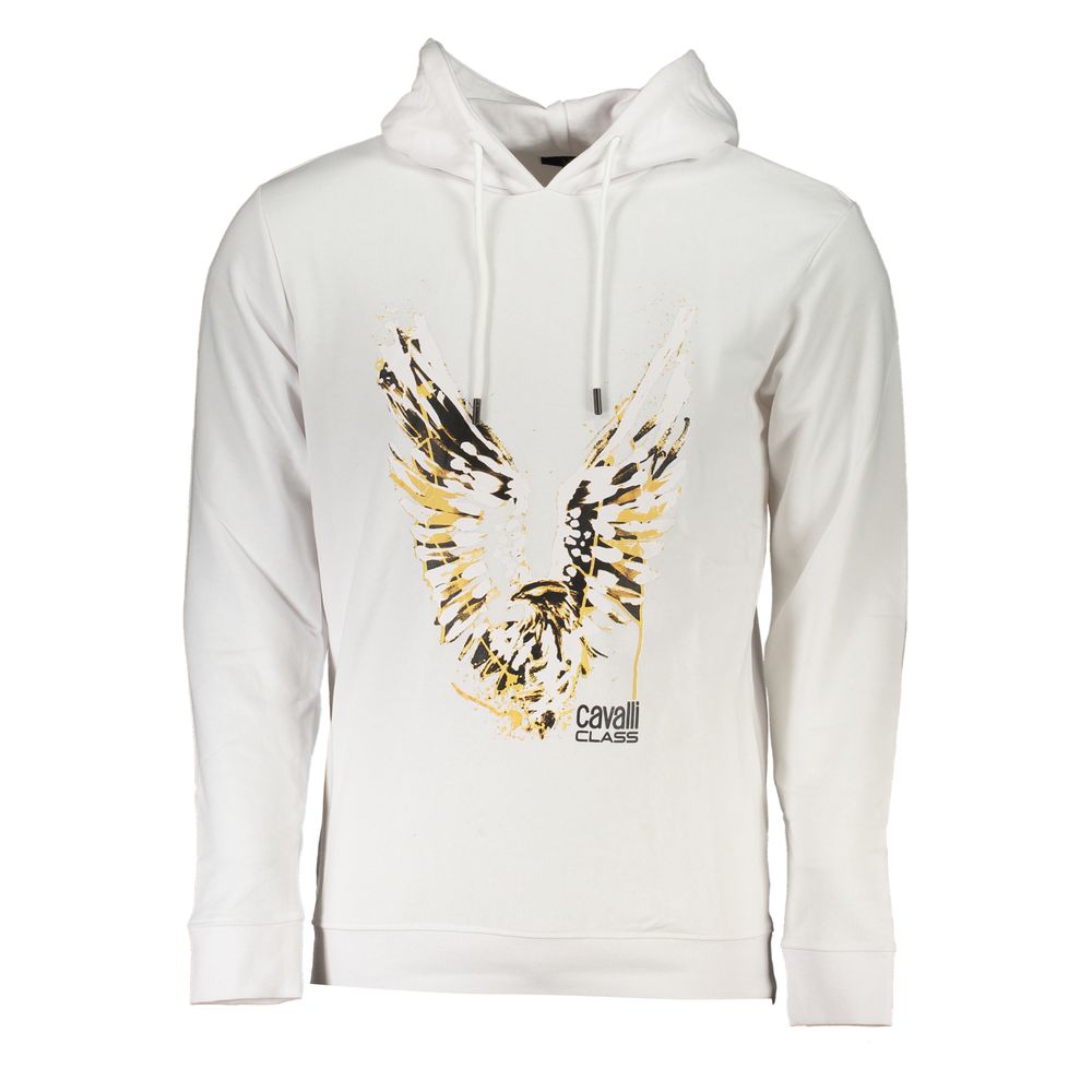 Cavalli Class White Cotton Sweatshirt Cavalli Class