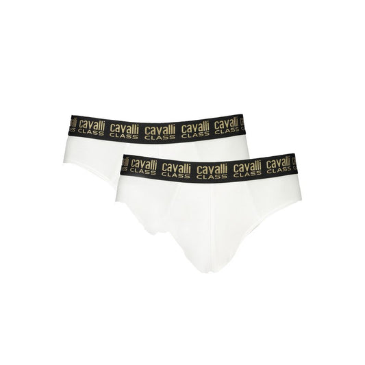 Cavalli Class White Cotton Briefs Cavalli Class