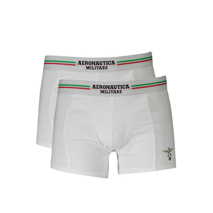Aeronautica Militare White Cotton Men's Boxer Briefs