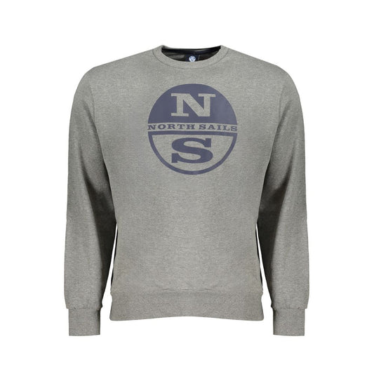 North Sails Gray Cotton Sweatshirt North Sails