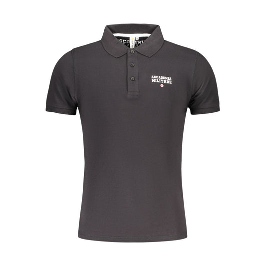 Accademia Militare Black Cotton Men Polo
