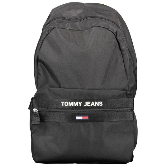 Tommy Hilfiger Black Recycled Polyester Men Backpack Tommy Hilfiger