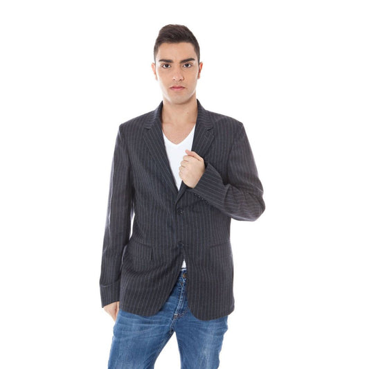 Calvin Klein Grigio Wool Men Jacket Calvin Klein