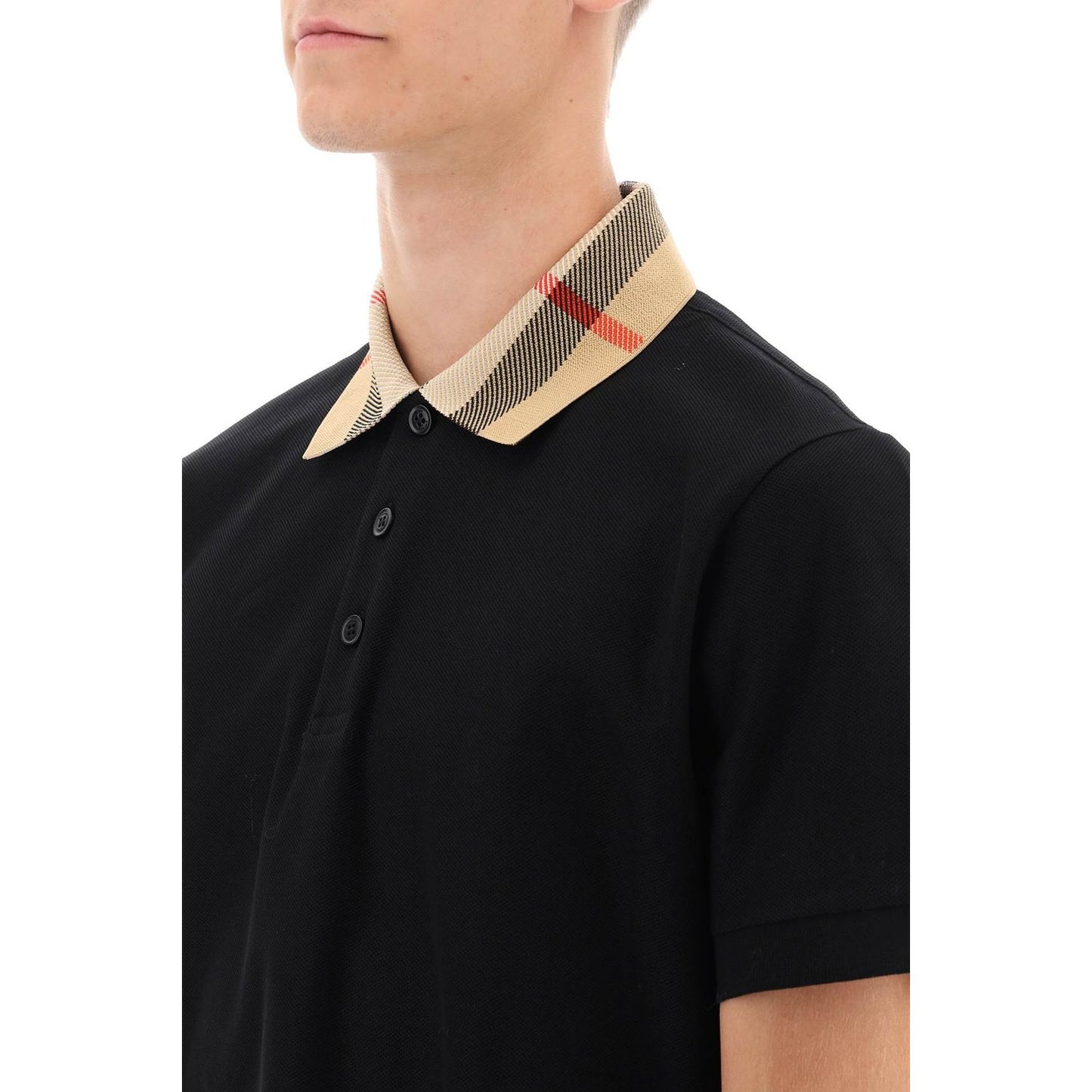 Burberry cody polo shirt with check collar Topwear Burberry