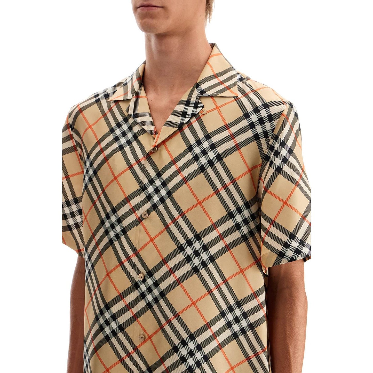 Burberry ered silk short-sleeved shirt Shirts Burberry