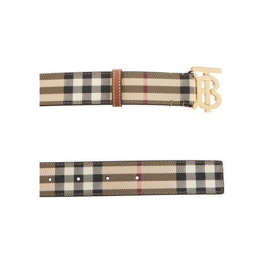 Burberry ered belt in coated canvas with tb logo Belts Burberry